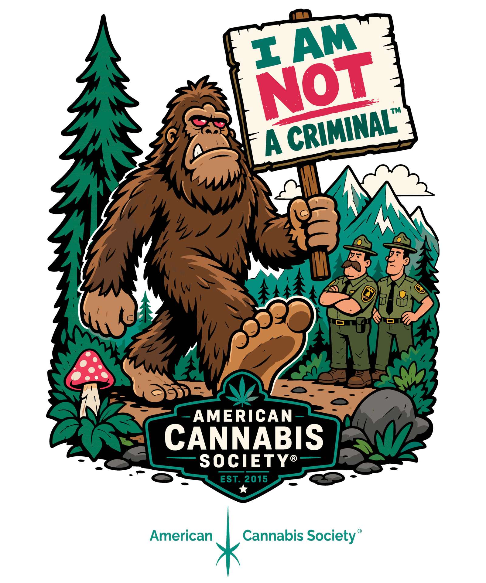 I Am Not A Criminal American Cannabis Society graphic featured in the THCFACTOR Wisconsin cannabis clothing line